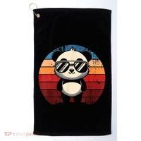 Retro Panda In Sunglasses Bbq Pool Party Funny Panda Golf Towel thumb 0