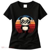 Retro Panda In Sunglasses Bbq Pool Party Funny Panda Women's T-Shirt thumb 0