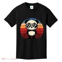 Retro Panda In Sunglasses Bbq Pool Party Funny Panda Kids T-Shirt thumb 0