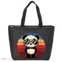 Retro Panda In Sunglasses Bbq Pool Party Funny Panda Tote Bag thumb 0