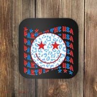 Retro Party In The USA Emoji Smiley Coaster thumb 0