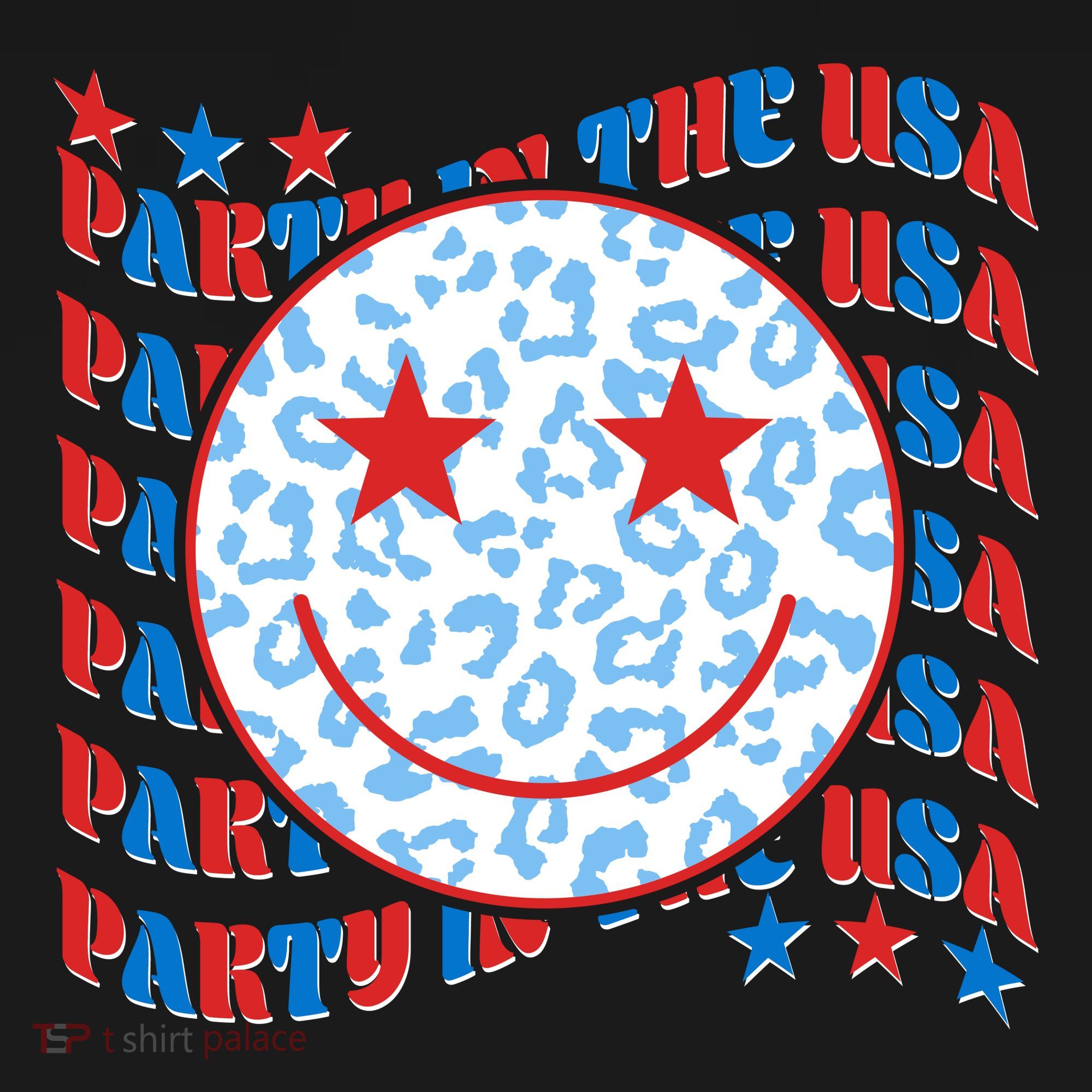 Retro Party In The USA Emoji Smiley Coaster