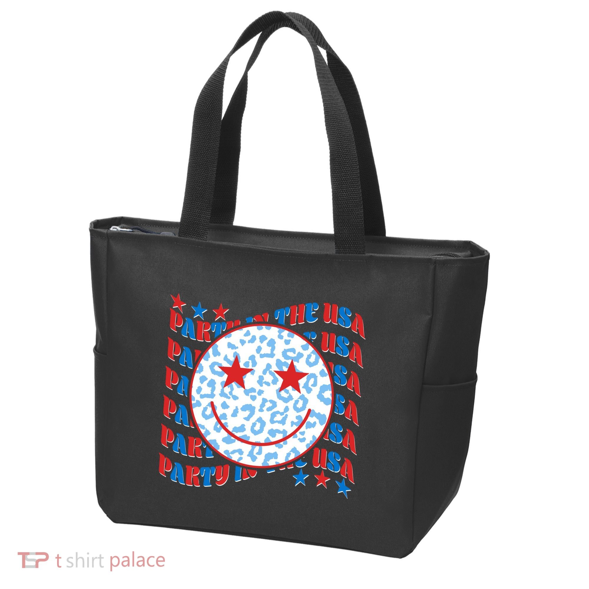 Retro Party In The USA Emoji Smiley Tote Bag