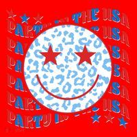Retro Party In The USA Emoji Smiley Santa Hat thumb 1