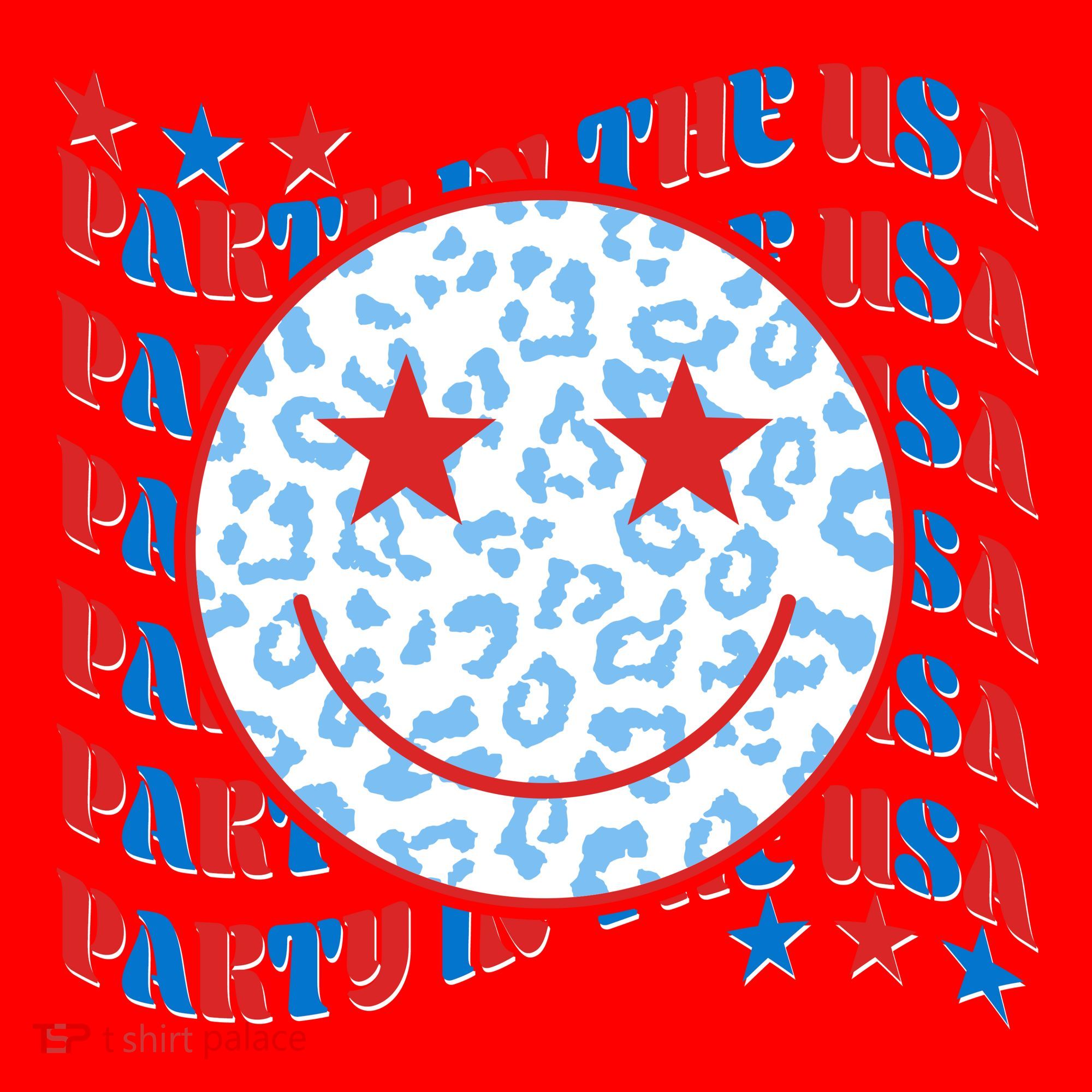 Retro Party In The USA Emoji Smiley Santa Hat