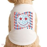 Retro Party In The USA Emoji Smiley Doggie Tank thumb 0