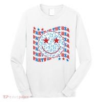 Retro Party In The USA Emoji Smiley Long Sleeve Shirt thumb 0