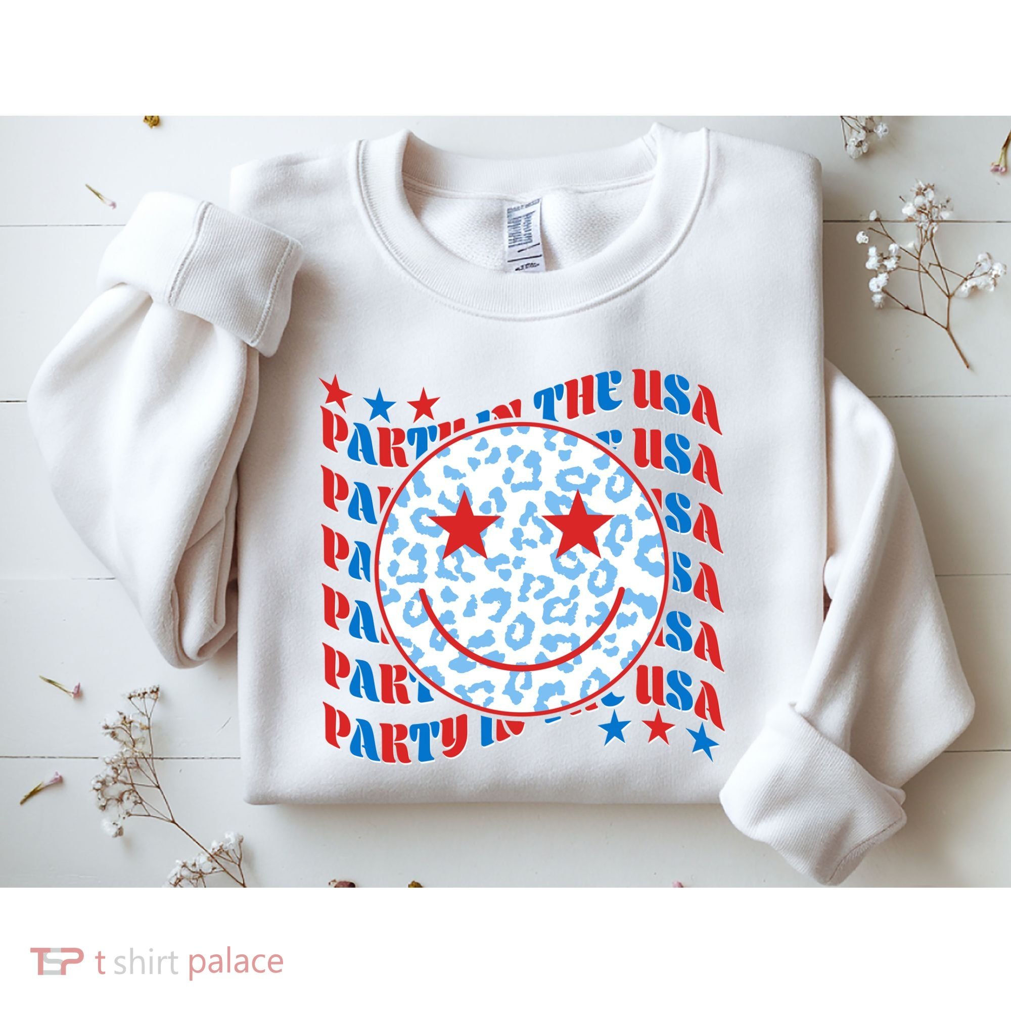 Retro Party In The USA Emoji Smiley Sweatshirt