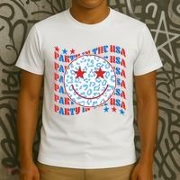 Retro Party In The USA Emoji Smiley T-Shirt thumb 3