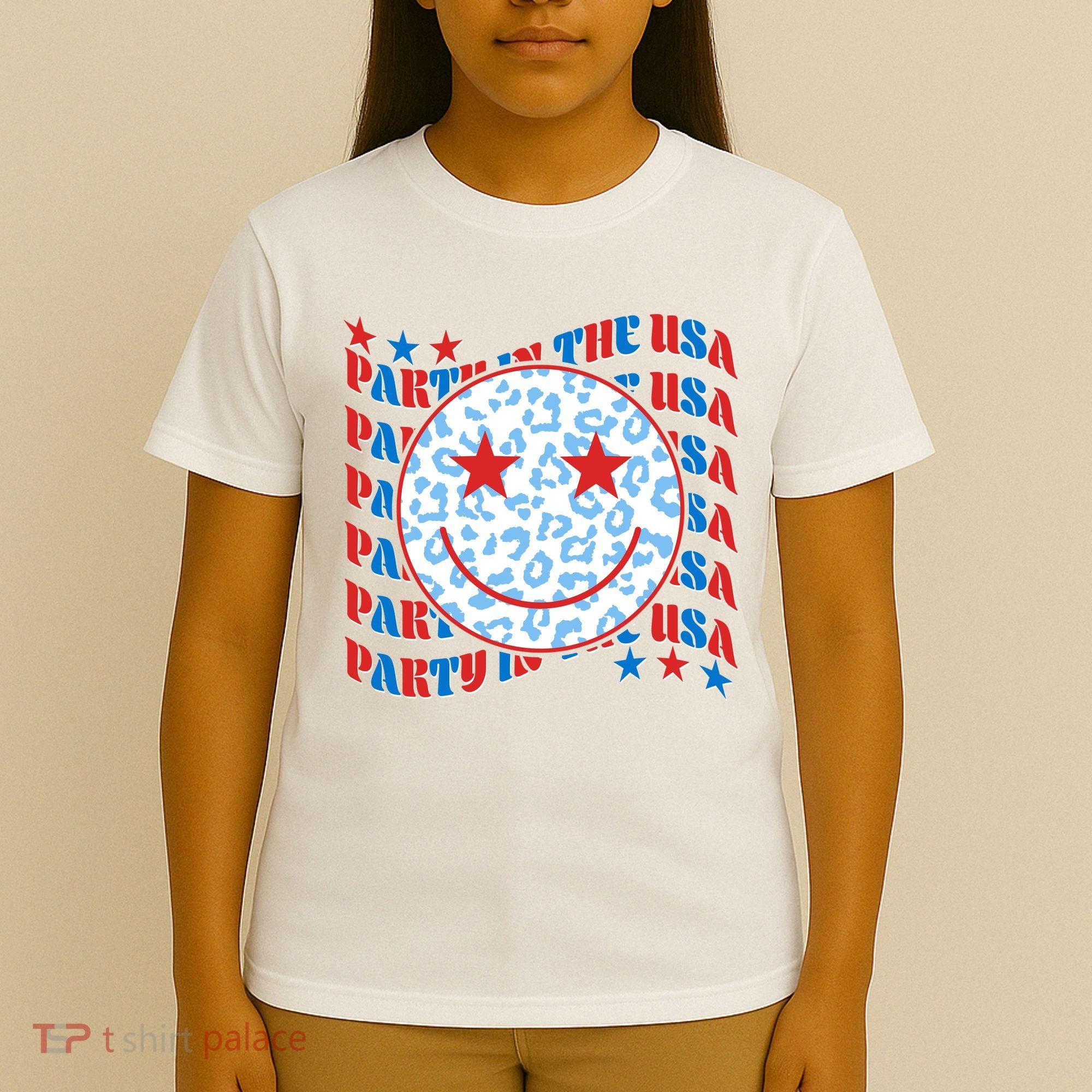 Retro Party In The USA Emoji Smiley T-Shirt