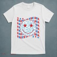 Retro Party In The USA Emoji Smiley T-Shirt thumb 5