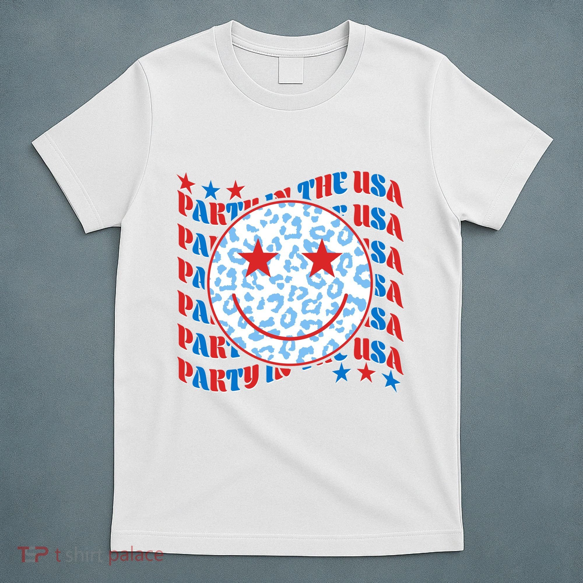 Retro Party In The USA Emoji Smiley T-Shirt