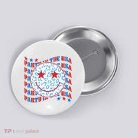 Retro Party In The USA Emoji Smiley Button thumb 0