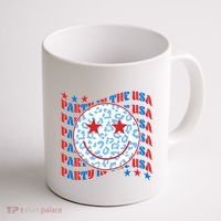 Retro Party In The USA Emoji Smiley Coffee Mug thumb 1