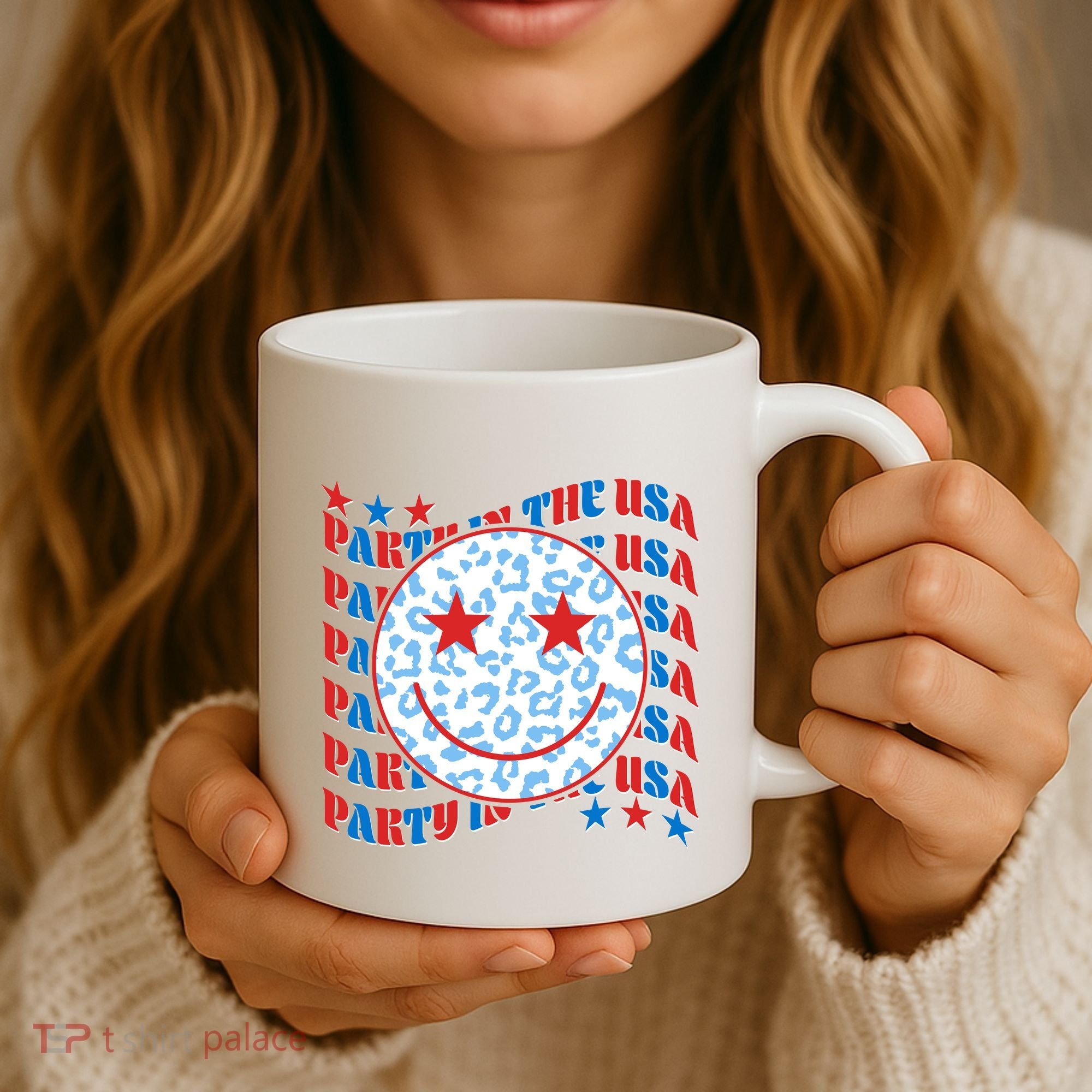 Retro Party In The USA Emoji Smiley Coffee Mug