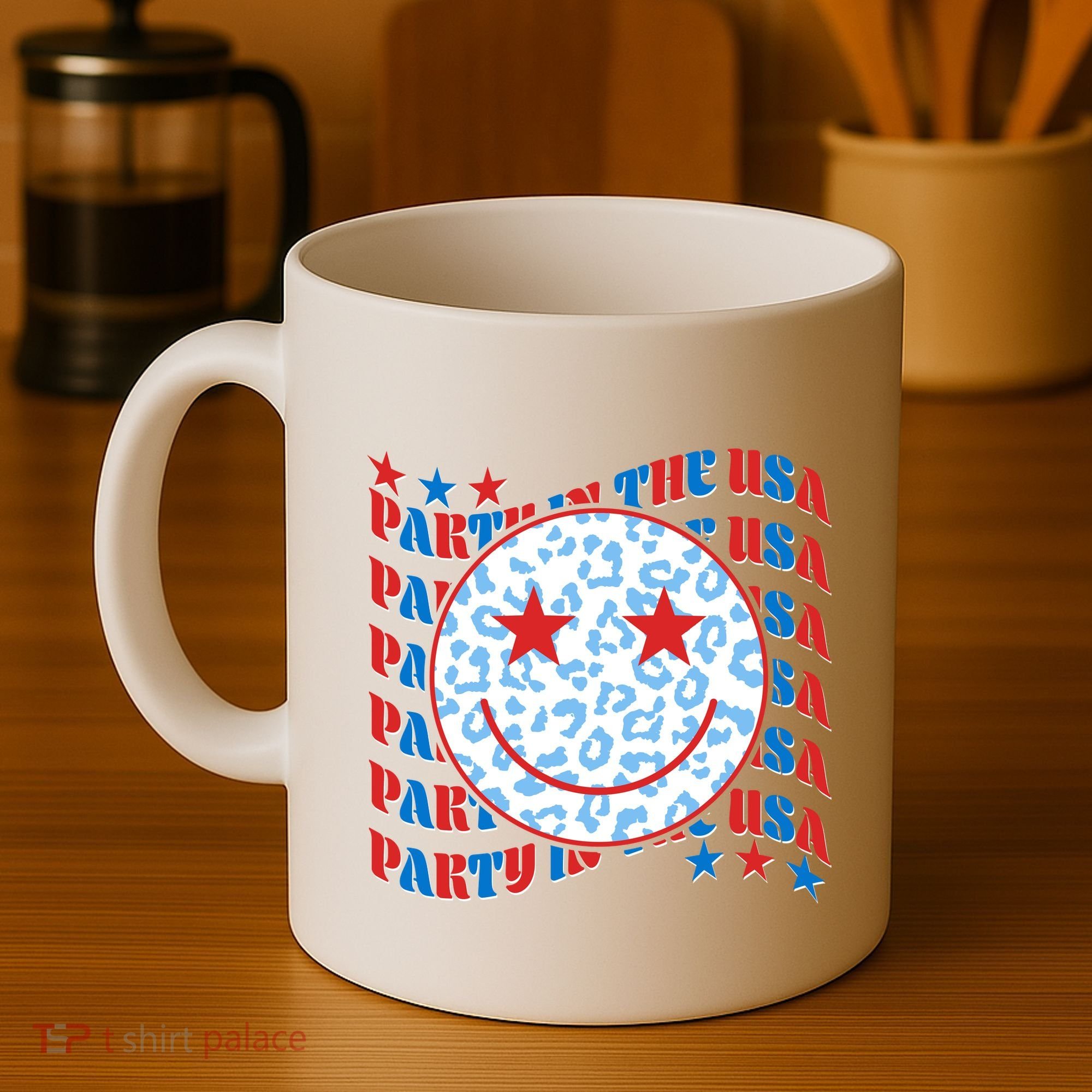 Retro Party In The USA Emoji Smiley Coffee Mug