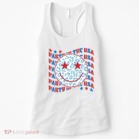 Retro Party In The USA Emoji Smiley Women's Tank Top thumb 0