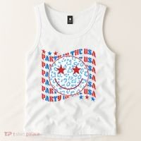 Retro Party In The USA Emoji Smiley Tank Top thumb 2