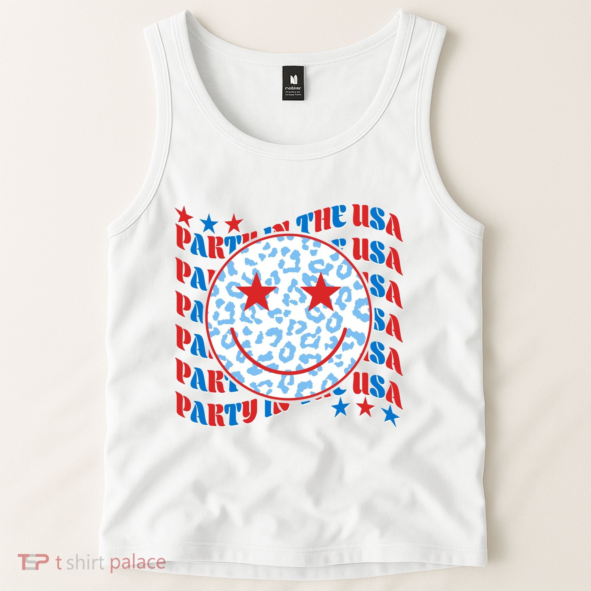 Retro Party In The USA Emoji Smiley Tank Top
