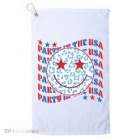Retro Party In The USA Emoji Smiley Golf Towel thumb 0