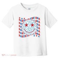 Retro Party In The USA Emoji Smiley Toddler T-Shirt thumb 0