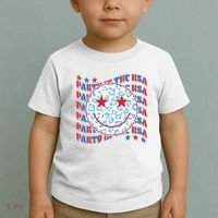 Retro Party In The USA Emoji Smiley Toddler T-Shirt thumb 2