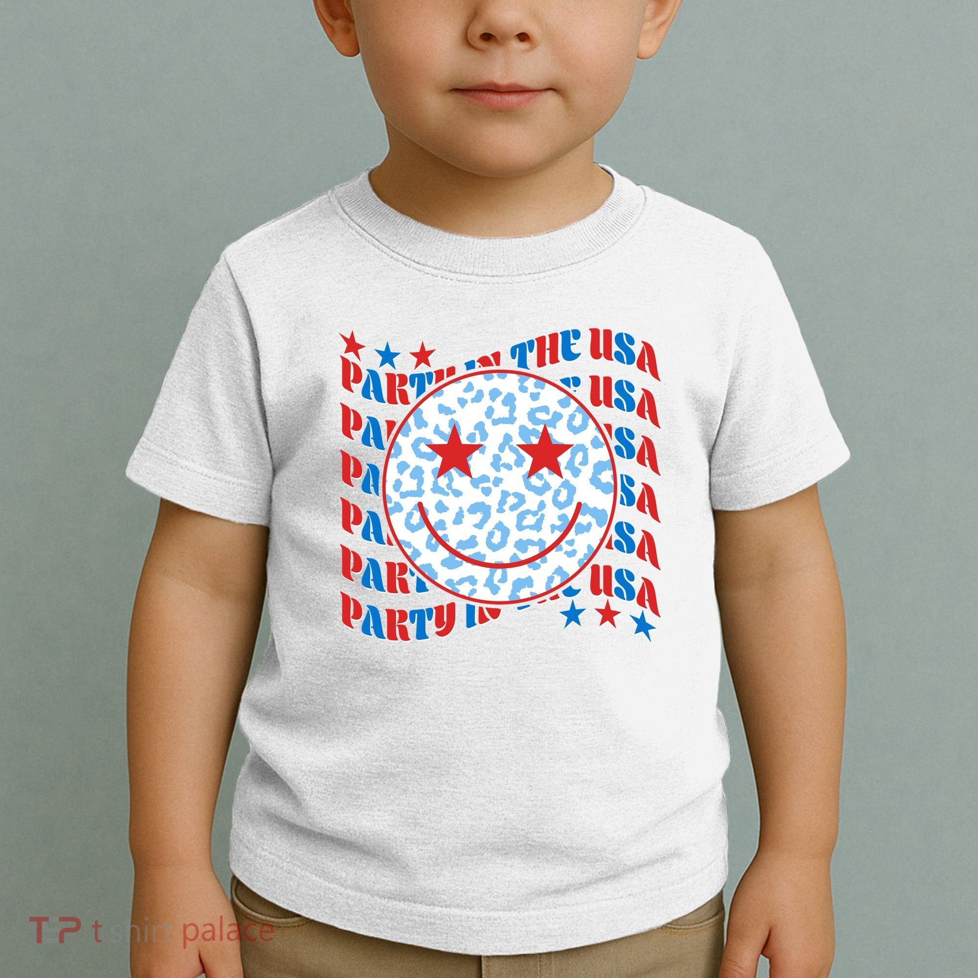 Retro Party In The USA Emoji Smiley Toddler T-Shirt
