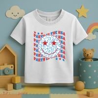 Retro Party In The USA Emoji Smiley Toddler T-Shirt thumb 3