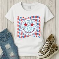 Retro Party In The USA Emoji Smiley Women's T-Shirt thumb 3