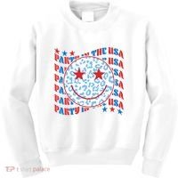 Retro Party In The USA Emoji Smiley Kids Sweatshirt thumb 0