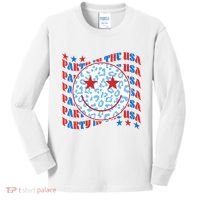 Retro Party In The USA Emoji Smiley Kids Long Sleeve Shirt thumb 0