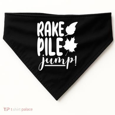 Rake Pile Jump Fall Lover USA-Made Doggie Bandana