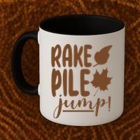 Rake Pile Jump Fall Lover Coffee Mug thumb 2
