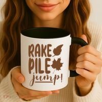 Rake Pile Jump Fall Lover Coffee Mug thumb 3
