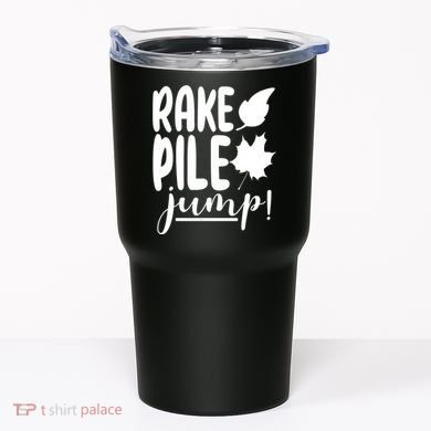 Rake Pile Jump Fall Lover Tumbler