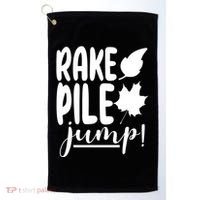 Rake Pile Jump Fall Lover Golf Towel thumb 0