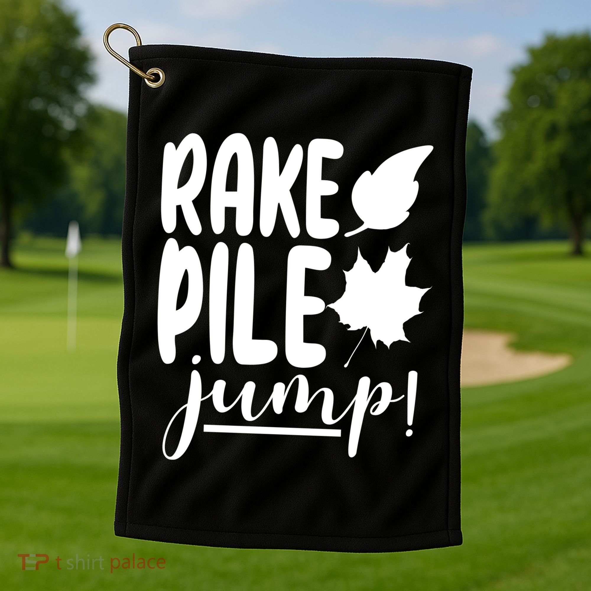 Rake Pile Jump Fall Lover Golf Towel