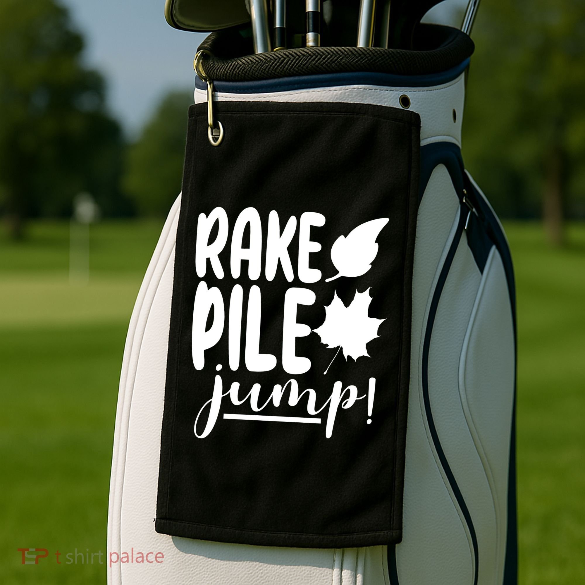Rake Pile Jump Fall Lover Golf Towel