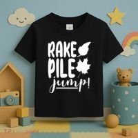 Rake Pile Jump Fall Lover Toddler T-Shirt thumb 3