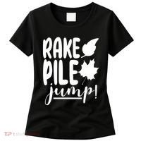 Rake Pile Jump Fall Lover Women's T-Shirt thumb 0