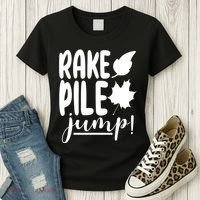 Rake Pile Jump Fall Lover Women's T-Shirt thumb 3