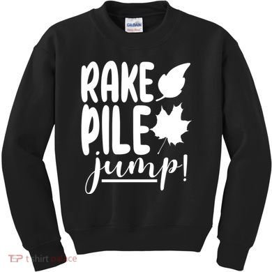 Rake Pile Jump Fall Lover Kids Sweatshirt