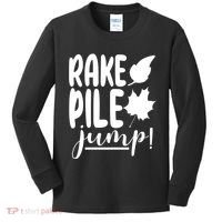 Rake Pile Jump Fall Lover Kids Long Sleeve Shirt thumb 0