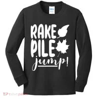 Rake Pile Jump Fall Lover Kids Long Sleeve Shirt thumb 0