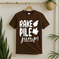 Rake Pile Jump Fall Lover T-Shirt thumb 2