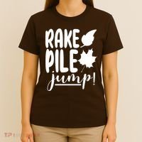 Rake Pile Jump Fall Lover T-Shirt thumb 4