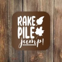 Rake Pile Jump Fall Lover Coaster thumb 0