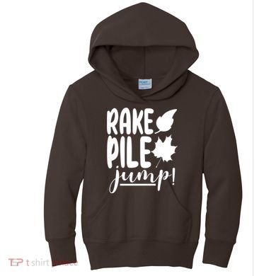 Rake Pile Jump Fall Lover Kids Hoodie