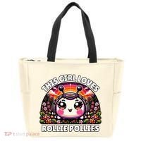 Roly Poly Kawaii Pill Bug This Girl Loves Rollie Pollies Tote Bag thumb 0