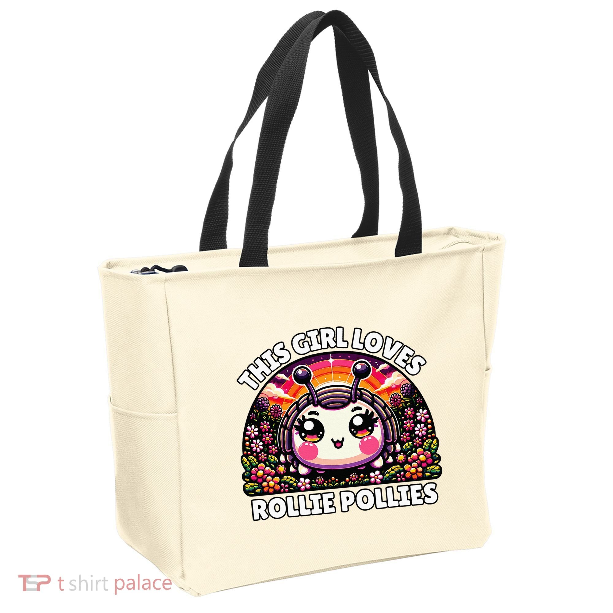 Roly Poly Kawaii Pill Bug This Girl Loves Rollie Pollies Tote Bag